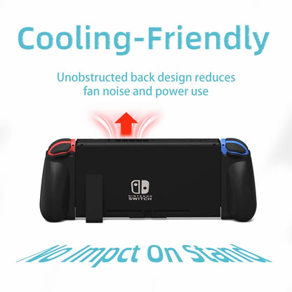 MystiForge Ergonomic Comfort Grip for Switch & OLED - Black, Model MF117, Compatible with Joy-Con Controllers, Enhanced Stability