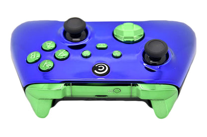 Custom Controllerzz Designer Series Wireless Controller for Xbox & PC - Blue Chrome & Green Chrome Inserts