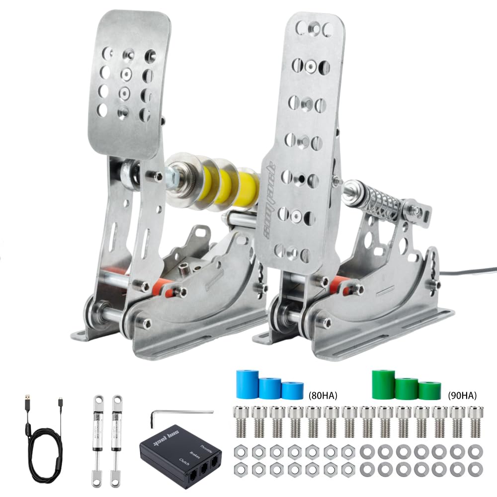Simjack UT Sim Racing Pedals 200KG Load Cell Brake Pedal PC Racing Simulator Pedals Pressure Sensor HE Hydraulic Pedal (UT-P2-H2)