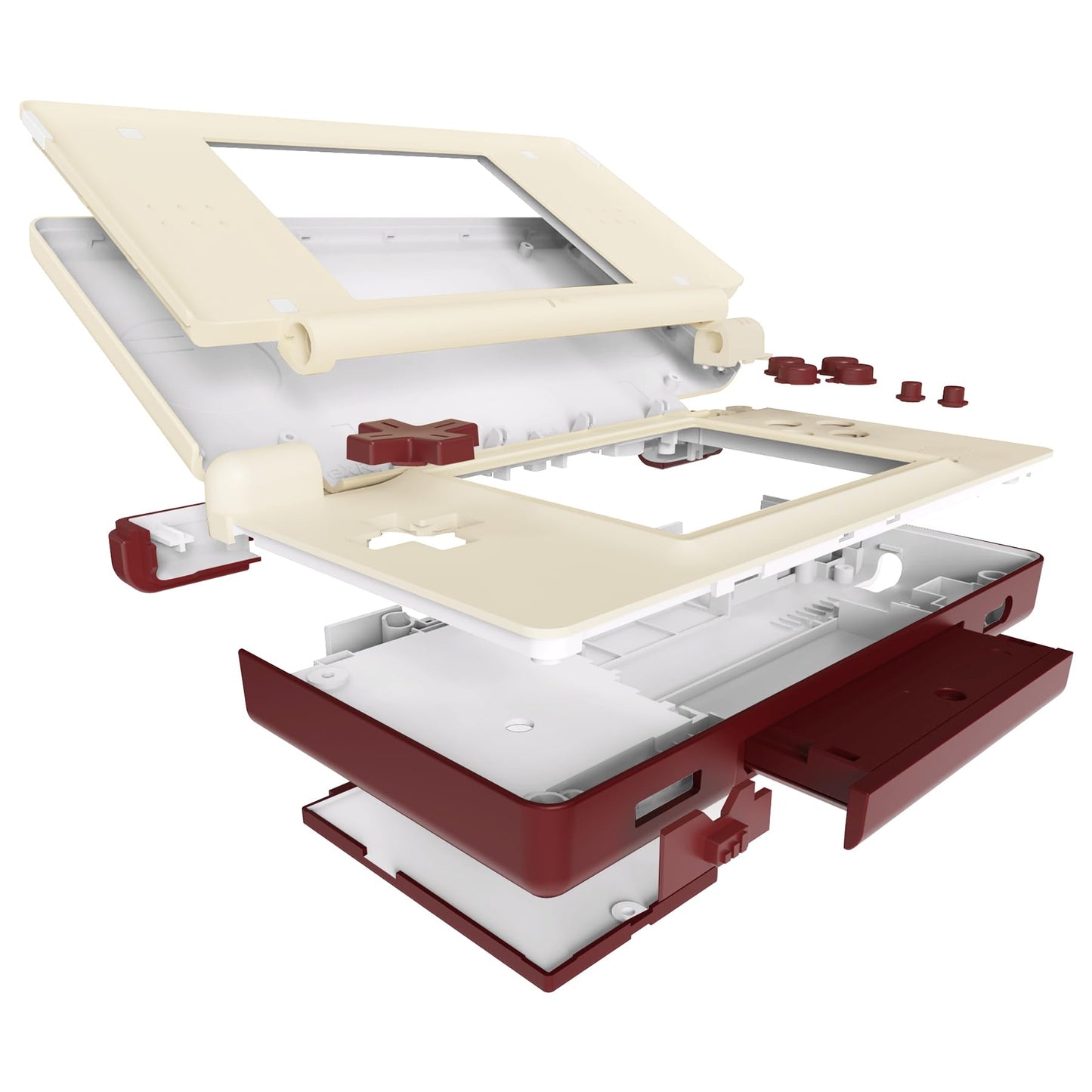 eXtremeRate DS Lite Replacement Housing Shell - Classic FC Style Console Case Cover with Buttons & Screen Lens, Model DSLY001