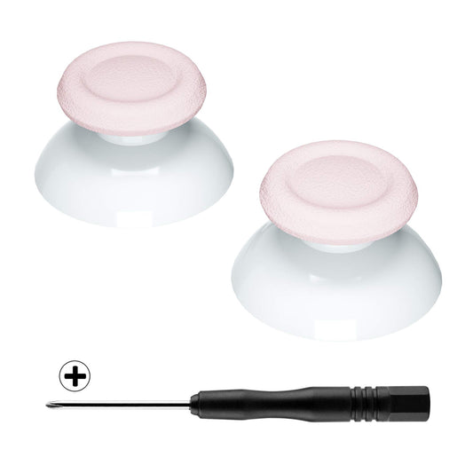 eXtremeRate Cherry Blossoms Pink & White Dual-Color Replacement 3D Joystick Thumbsticks for PS5 Controller  Analog Thumb Sticks with Screwdriver for PS4 Slim Pro Controller
