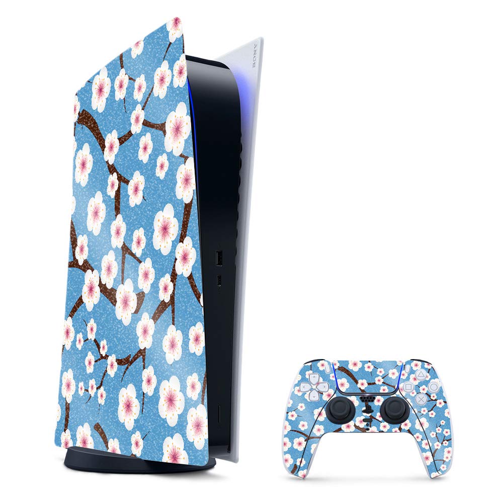 MightySkins Glossy Glitter Skin Compatible with PS5 / PlayStation 5 Digital Edition Bundle - Japanese Spring | Protective  Durable High-Gloss Glitter Finish | Easy to Apply | Made in The USA