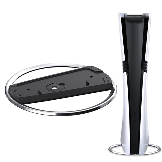 Zaievo PS5 Pro Vertical Stand - Black Aluminium Alloy Console Bracket with Anti-Slip Pads, Space Saving Design, Size S