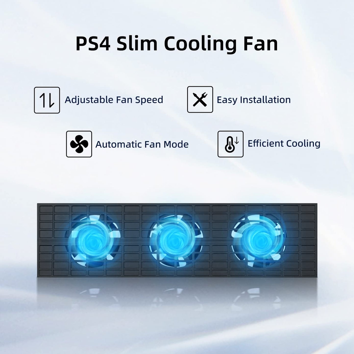 Mcbazel 3-Fan Cooling Fan Cooler for PS4 Slim - Auto Temperature Control, Model MT-ps4-s10004, Not for PS4/PS4 Pro