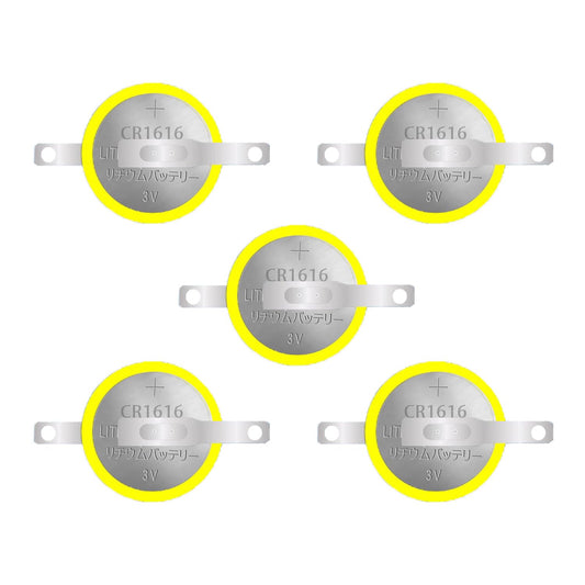 DIDODI 5 Pack Tabbed CR1616 Battery with Solder Tabs 1616 3V Lithium Batteries for Gameboy refill unit Replacement Battery