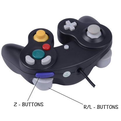 ONE250 Classic Shock Wired Controller 2 Pack for Wii GameCube, Black & Purple, Model 2500174