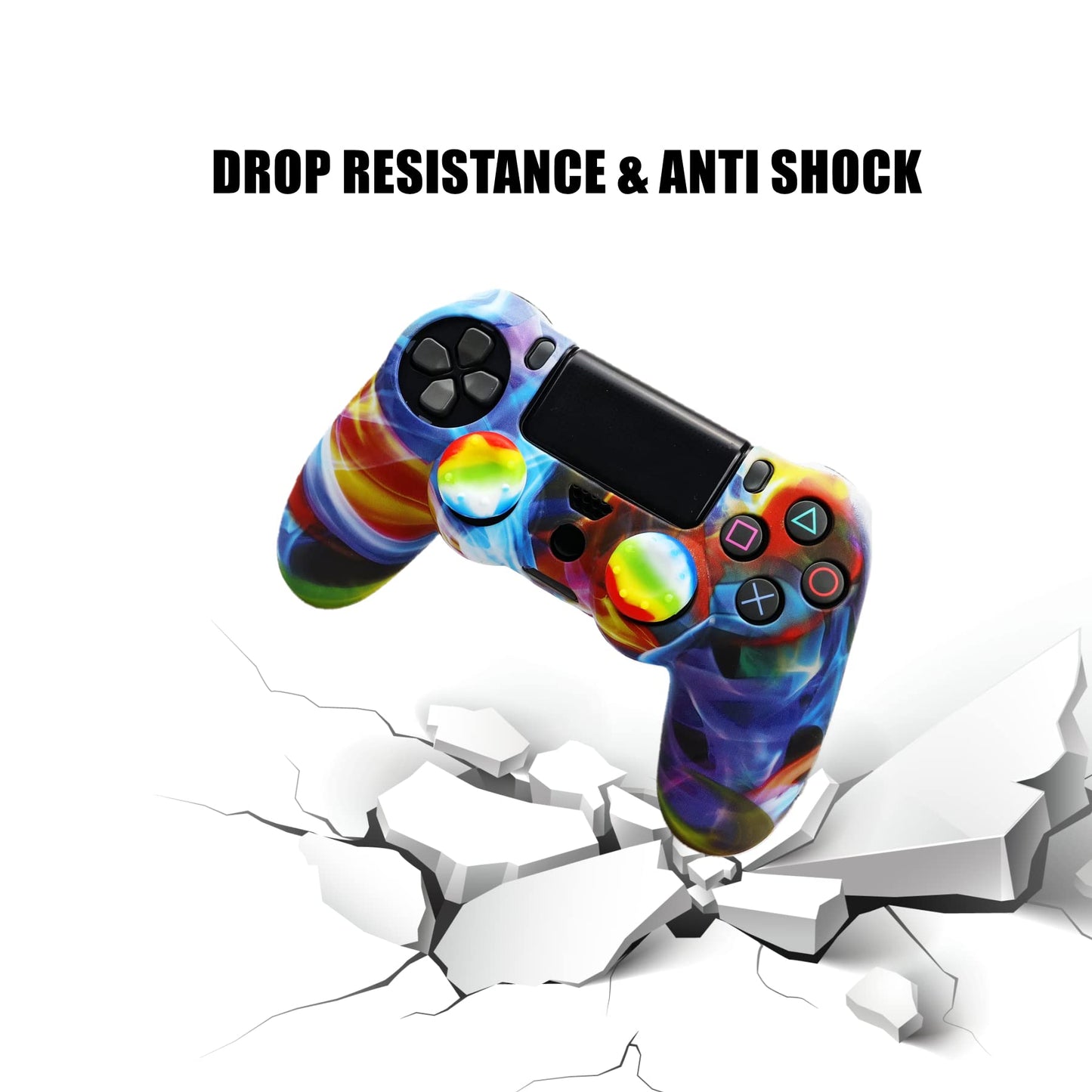 Oiokew PS4 Controller Skin - Anti-Slip Shell Cover with 10 Silicone Joystick Grips - PS4 Controller #15