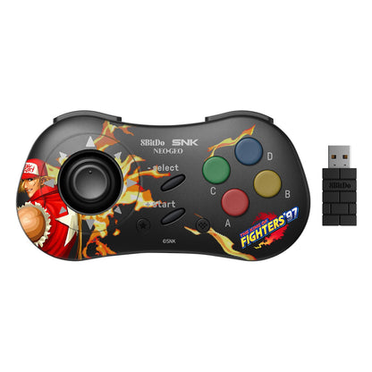 8Bitdo NEOGEO Wireless Controller - Classic Click-Style Joystick, Terry Bogard Edition, Black, Model 6922621504085, Officially Licensed by SNK