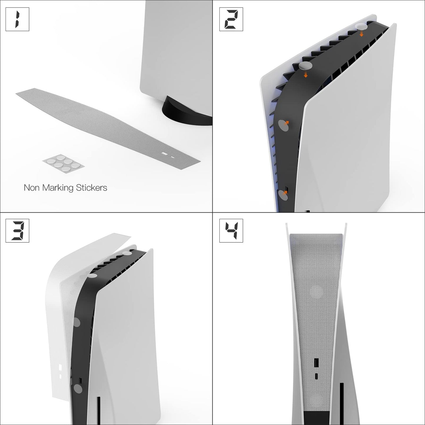 AJKTHGE Dust Cover Net for PS5 Console - Anti-Dust, Heatsink Barrier, White, Compatible with Optical and Digital Versions