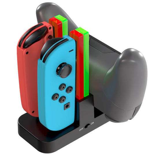 TalkWorks Charging Dock for Nintendo Switch Joy-Cons & Pro Controller - Charger Base Remote Accessory LED Docking Station Compat