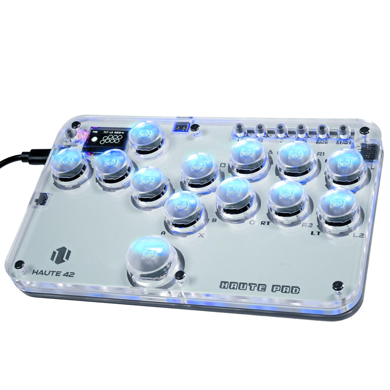 Sehawei Haute42 Arcade Stick - 13 Keys, Custom RGB & Turbo Functions, G13 Model - Compatible with PC, PS3/PS4, Switch, Steam