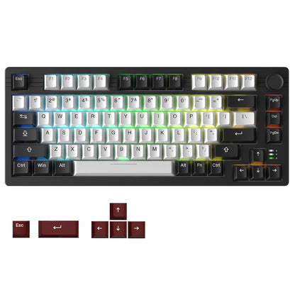 DAREU EK75PRO Wireless 75% Mechanical Gaming Keyboard, RGB, Hot-Swappable, 81 Keys, White & Black, HIFI Dream Switch