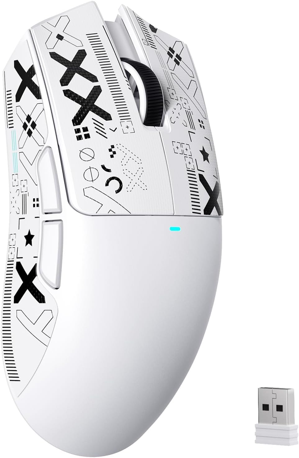 MAMBASNAKE Attack Shark X11SE Lightweight Wireless Gaming Mouse  Tri-Mode 2.4G/USB-C Wired/BT  22K DPI  PAW3311 Optical Sensor  59g  5 Programmable Buttons  300mAh Battery for PC/Mac((White-Griptape)