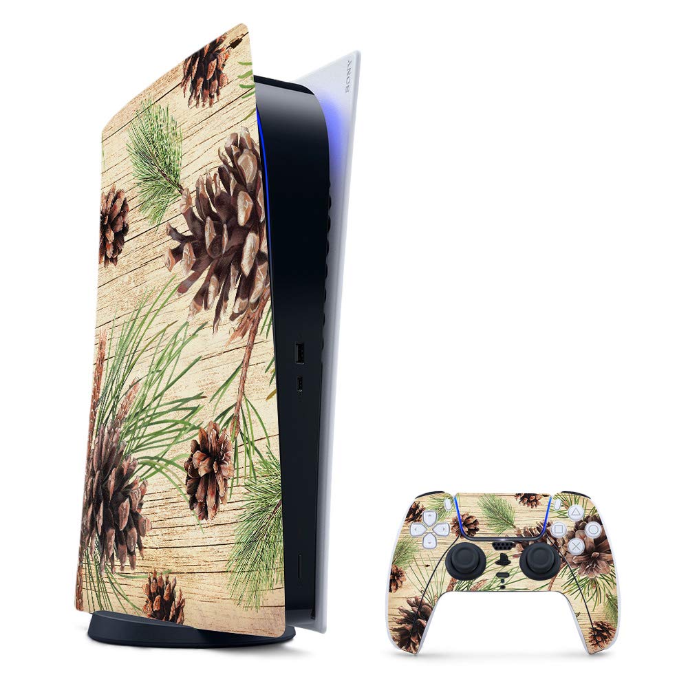 MightySkins Gaming Skin for PS5 / PlayStation 5 Digital Edition Bundle - Pine Collage | Protective Viny wrap | Easy to Apply and Change Styles | Made in The USA