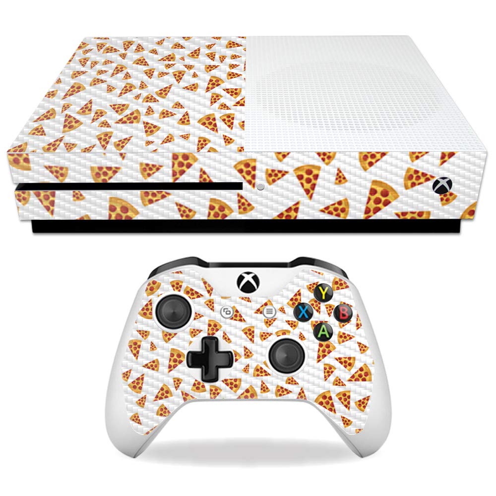 MightySkins Carbon Fiber Skin for Microsoft Xbox One S - Body by Pizza | Protective  Durable Textured Carbon Fiber Finish | Easy to Apply  Remove  and Change Styles | Made in The USA