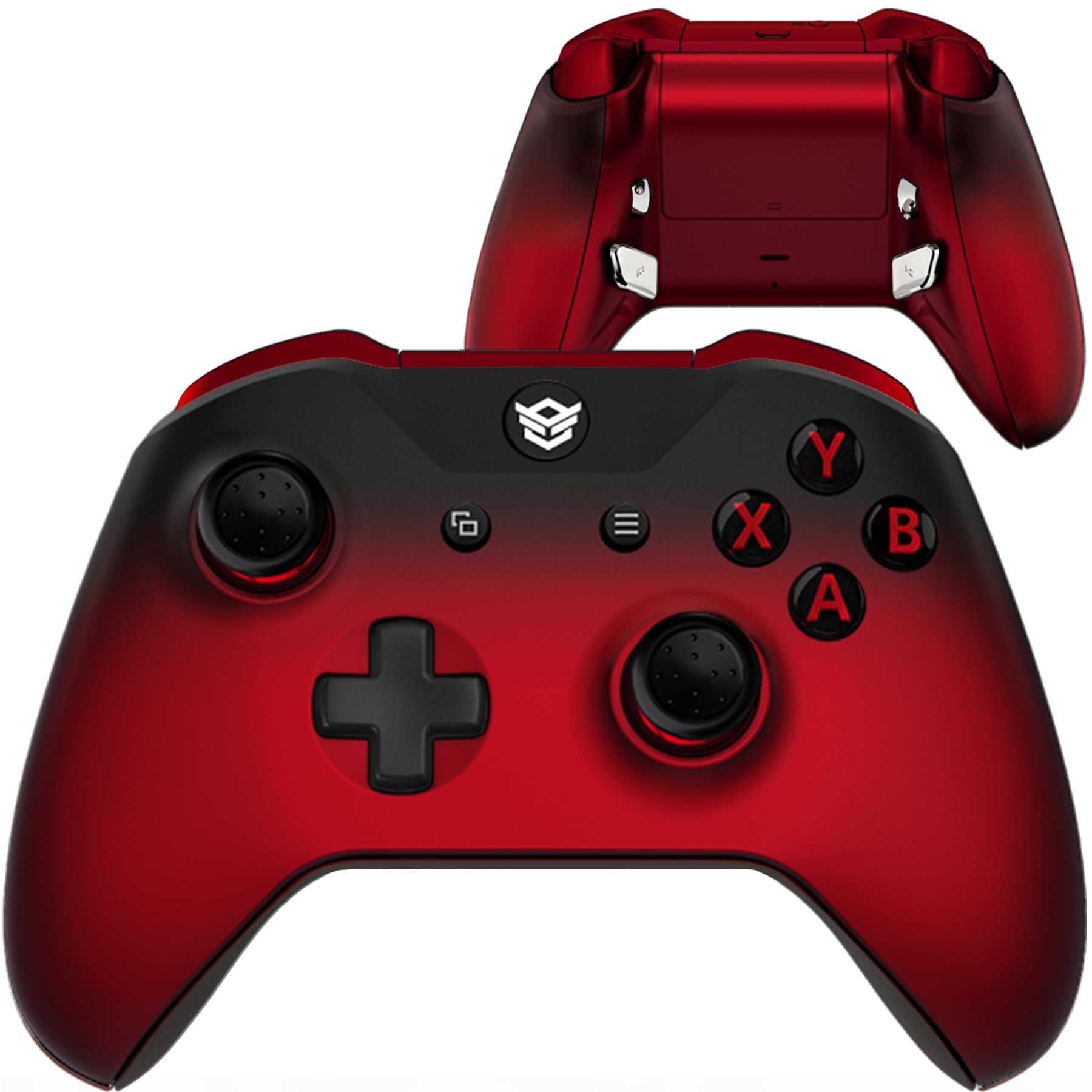 HEXGAMING BLADE Wireless Controller for Xbox Series X & S  for Xbox One  and for Windows 7/8/10-2 Remappable Back Buttons - Triggers Stop - Interchangeable Thumbsticks - Gradient Black Red Labeled