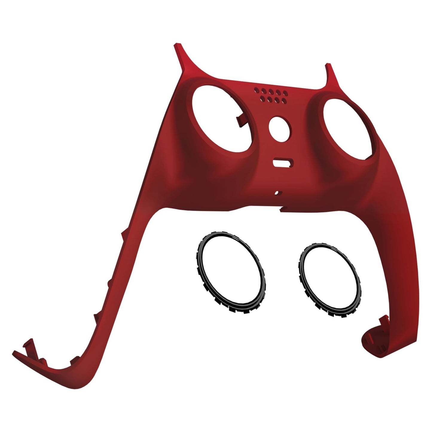 eXtremeRate Passion Red Decorative Trim Shell Compatible with p s 5 Controller  Soft Touch DIY Replacement Clip Shell  Custom Plates Cover Compatible with p s 5 Controller with Accent Rings