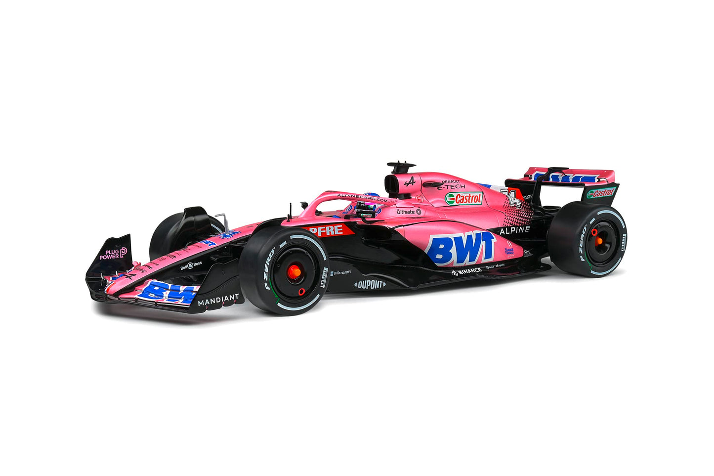 Solido ALP A522 Bahrain GP 2022 Model 1/18 Medium Pink Diecast Car