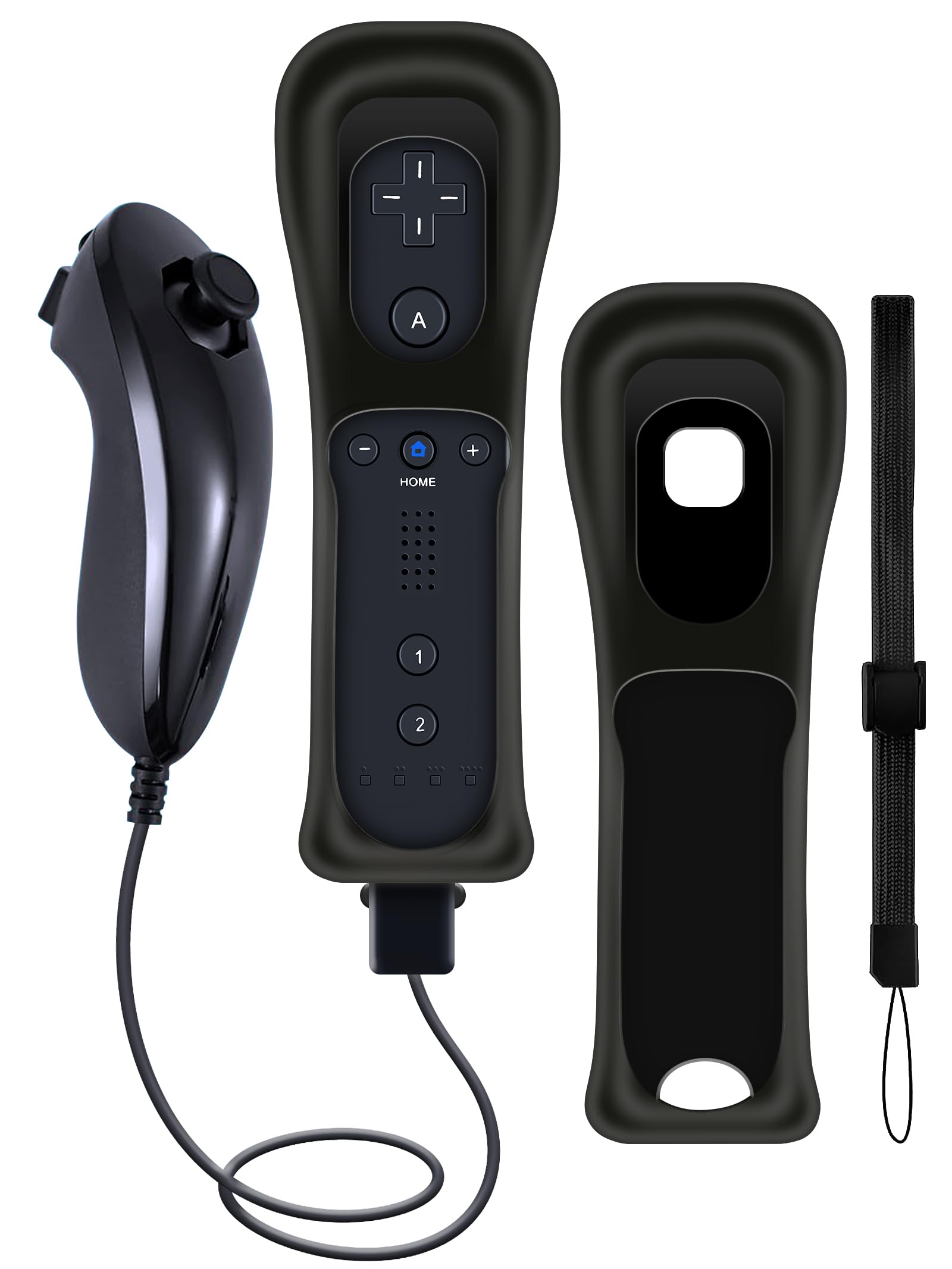 WDZP (Black*1) Remote Controller with Motion Plus for Wii/WII U  2 in 1 Remote with Nunchuck Controller for Wii/WII U Console [nintendo_wii_u]