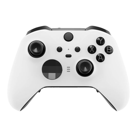 eXtremeRate DIY Replacement Front Shell for Xbox Elite Wireless Controller 2 Core  White Replacement Faceplate Cover Case for Xbox Elite Series 2 Controller with Accent Rings [Controller NOT Included]