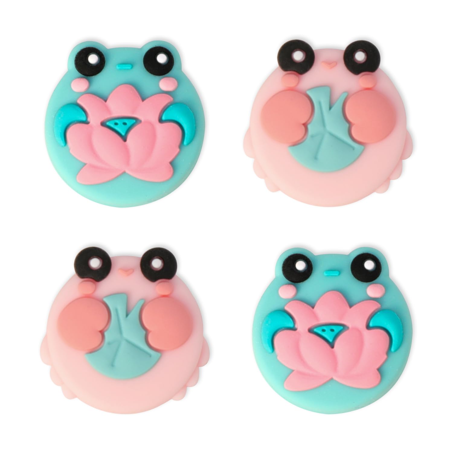 PERFECTSIGHT Frog Crab Switch Joycon Thumb Grip Caps  Kawaii Cute Animal Soft Silicone Joystick Cover Compatible with Nintendo Switch/OLED/Switch Lite Thumbstick Analog Stick Grips Button Covers