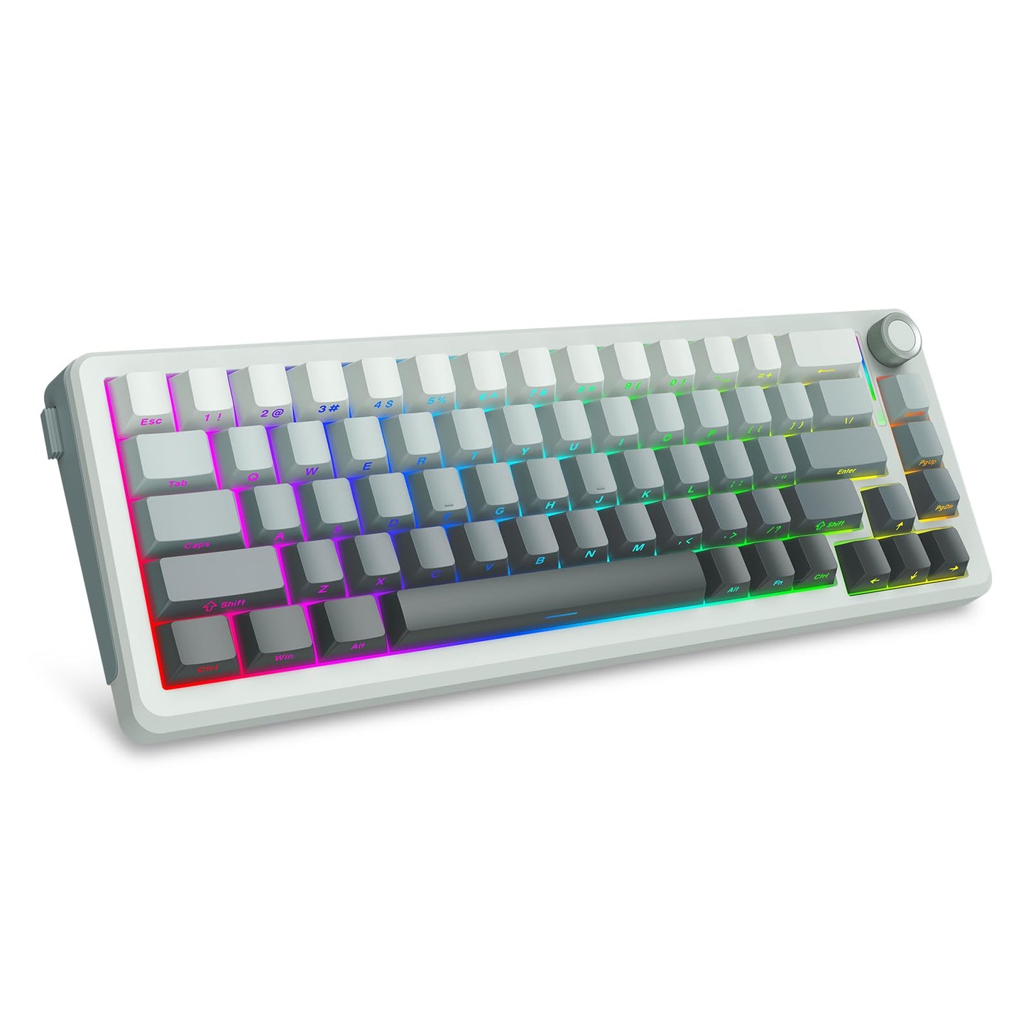 E-YOOSO Z-68 Wireless Mechanical Keyboard 65% Hot Swappable Custom Keyboard with Knob RGB Backlit Pre-lubed Reaper Switches Side Printed PBT Keycaps 2.4GHz/USB-C/BT5.0 Mechanical Gaming Keyboards