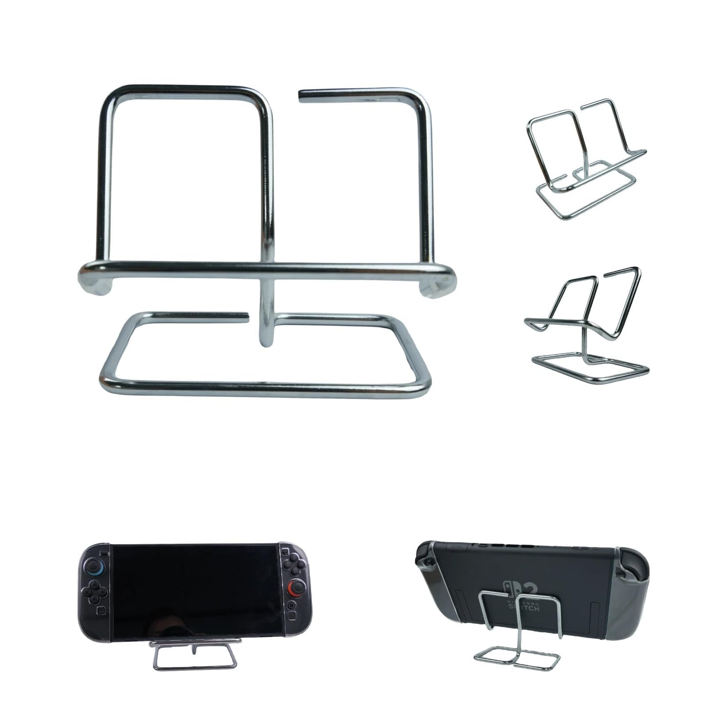 QuoLumPIA Carbon Steel Gaming Stand Holder for Nintendo Switch/Lite/OLED/Switch 2 (2025)/Steam Deck/Smartphone-Stable &Durable Integral Steel Bracket  Easy Charging  Heat Dissipation  One-Piece Design
