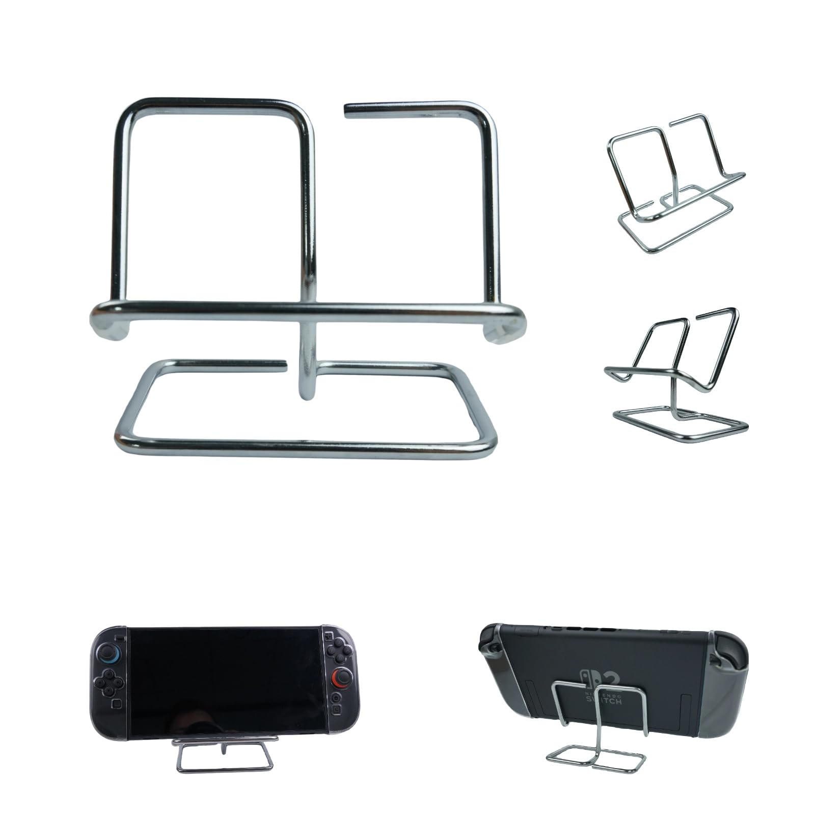 QuoLumPIA Carbon Steel Gaming Stand Holder for Nintendo Switch/Lite/OLED/Switch 2 (2025)/Steam Deck/Smartphone-Stable &Durable Integral Steel Bracket  Easy Charging  Heat Dissipation  One-Piece Design