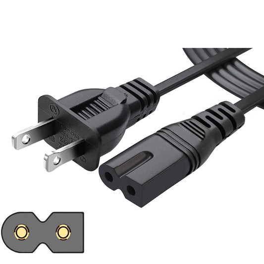 Chanzon UL Listed Vizio D-E-M-Series Power Cord for 2 Slot Polarized 7A HDTV Sharp Smart LED TV Sony PS1 (2 Prong NEMA-1-15P to IEC320-C7 Plug) Universal Replacement Wall AC Cable