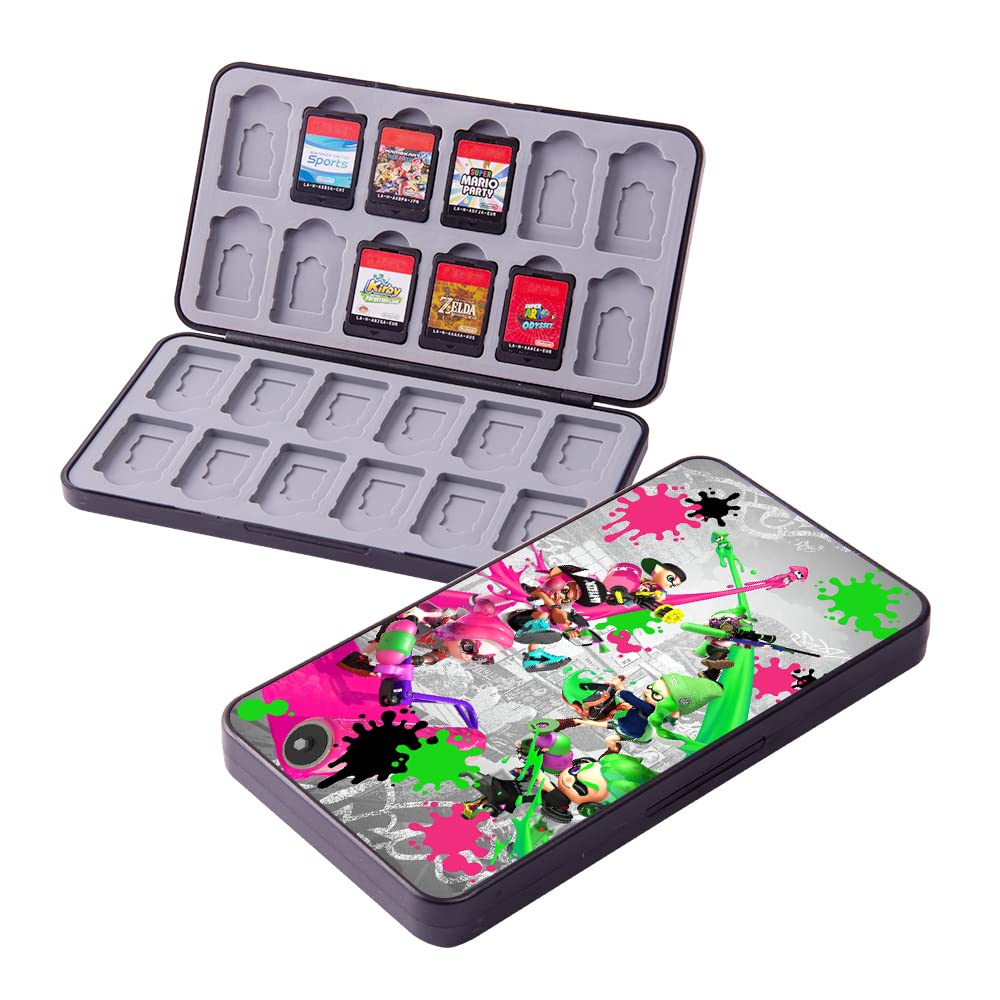 PERFECTSIGHT Switch Game Case Compatible with Nintendo Switch Game Holder for Switch OLED/ Lite Game Card Case refill unit with 24 sections Game Card Storage  Octopus