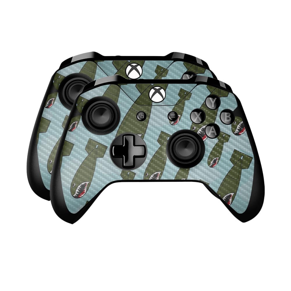 Carbon Fiber Skin Compatible with Microsoft Xbox One Controller (2 Pack) - Bombs Away - Premium 3M Vinyl Protective Wrap Decal Cover - Easy to Apply | Crafted in The USA by MightySkins
