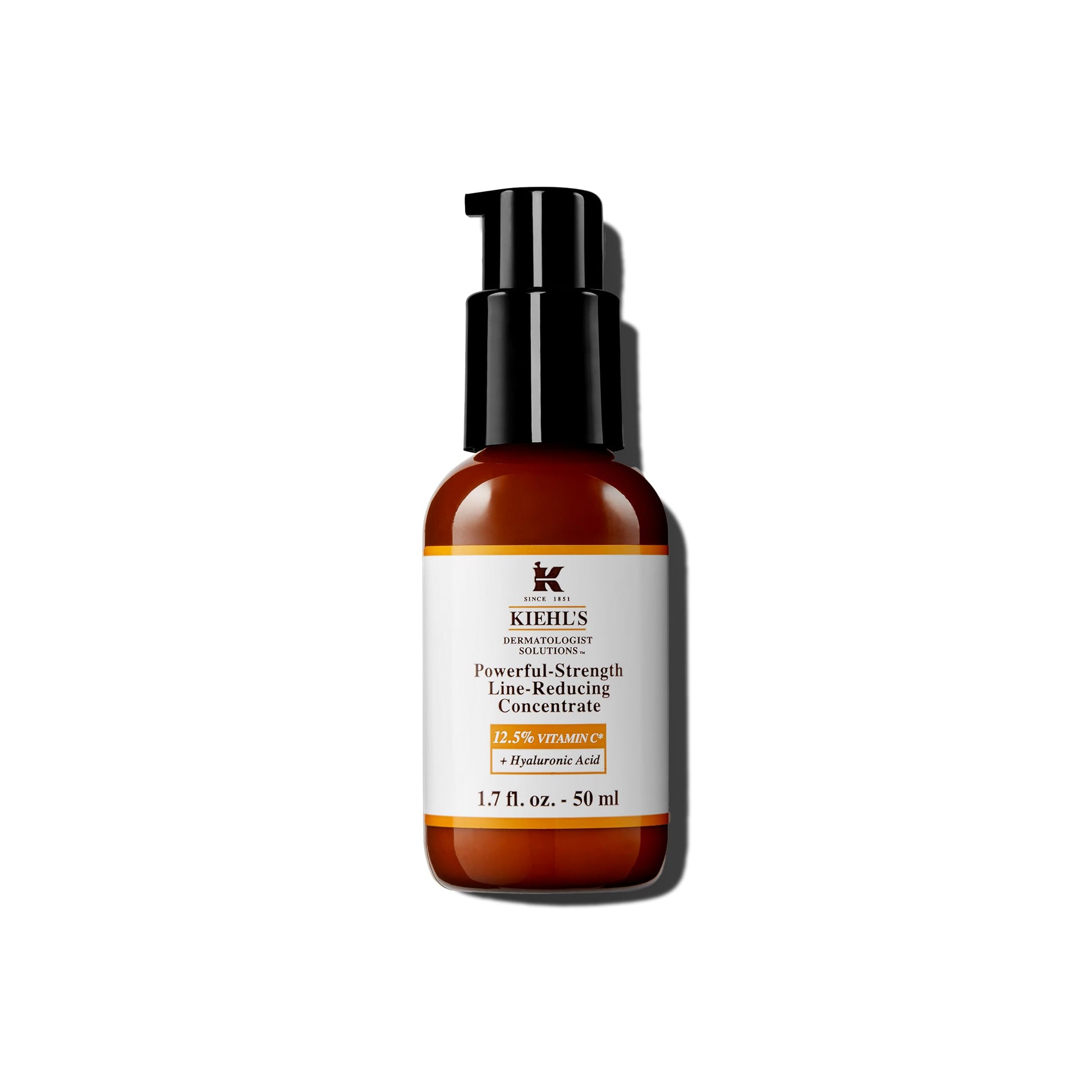 Kiehls Powerful-Strength 12.5% Vitamin C Serum  Line-Reducing Concentrate for Face  Boosts Radiance & Firmness  Smooths & Plumps Skin  with Hyaluronic Acid  Dermatologist-Tested - 1.7 fl oz
