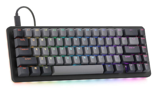DROP ALT 65% Mechanical Keyboard - Cherry MX Blue, Hot-Swap, RGB Backlighting, Aluminum Frame, Black, Model MDX-31827-12