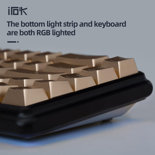 IROK CD67 RGB 60% Gaming Keyboard - Hot-Swappable Red Switches, Full Metal, Wired, Gold Finish