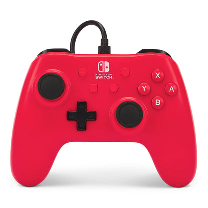 PowerA Wired Gaming Controller for Nintendo Switch - Raspberry Red, Model NSGP0142-01, Officially Licensed