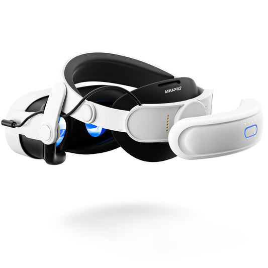 annapro A3 Max Battery Head Strap for Meta Quest 3/Quest 3S  20W Fast Charging 10 800mAh Magnetic Battery  Ultimate Comfort & Extended Playtime Compatible with Quest 3S/3 Accessories  White
