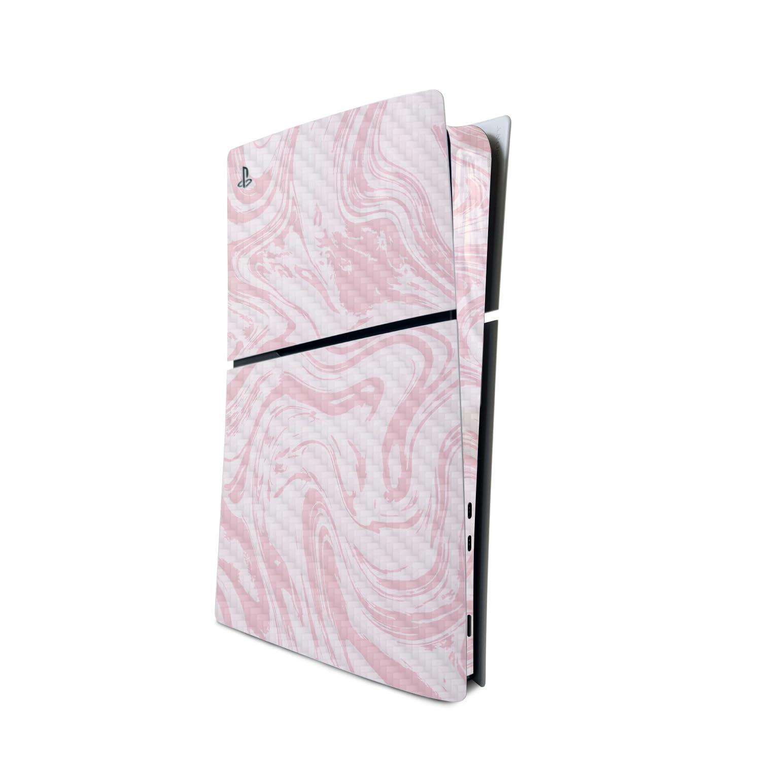 MightySkins Carbon Fiber Skin for PS5 Playstation 5 Slim Digital Edition Console Only - Silky Pink Protective  Durable Textured Carbon Fiber Finish Easy to Apply Made in The USA