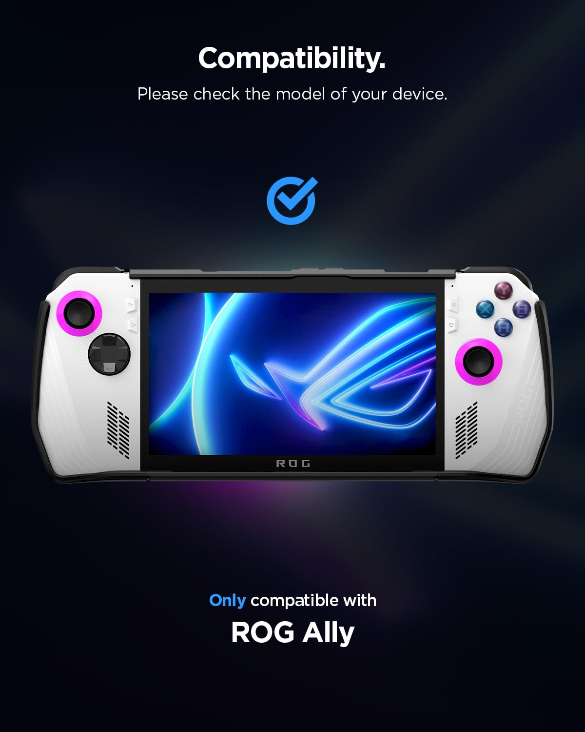 Spigen Thin Fit Pro Case for ASUS ROG Ally (2023) - Black, TPU & PC, Shock-Absorption, RC71L, Kickstand