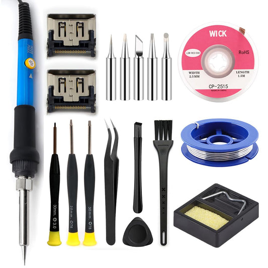 MYPUQIAO PS5 HDMI Port Repair Kit with 60W Soldering Iron Station  Screwdrivers  Tweezers & Full Tool Set for Sony Playstation 5 Console HDMI Port Replacement(PS5-BKIT)