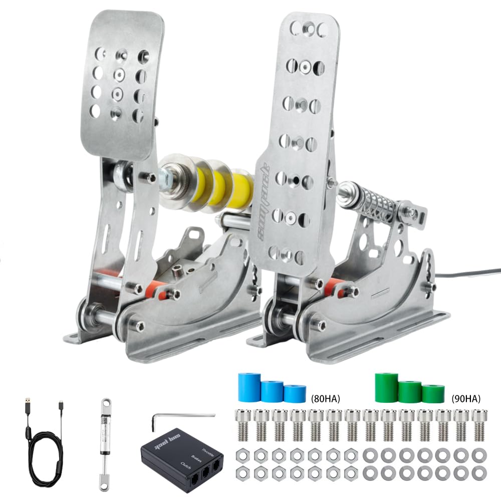 Simjack UT Sim Racing Pedals 200KG Load Cell Brake Pedal PC Racing Simulator Pedals Pressure Sensor HE Hydraulic Pedal (UT-P2-H1)