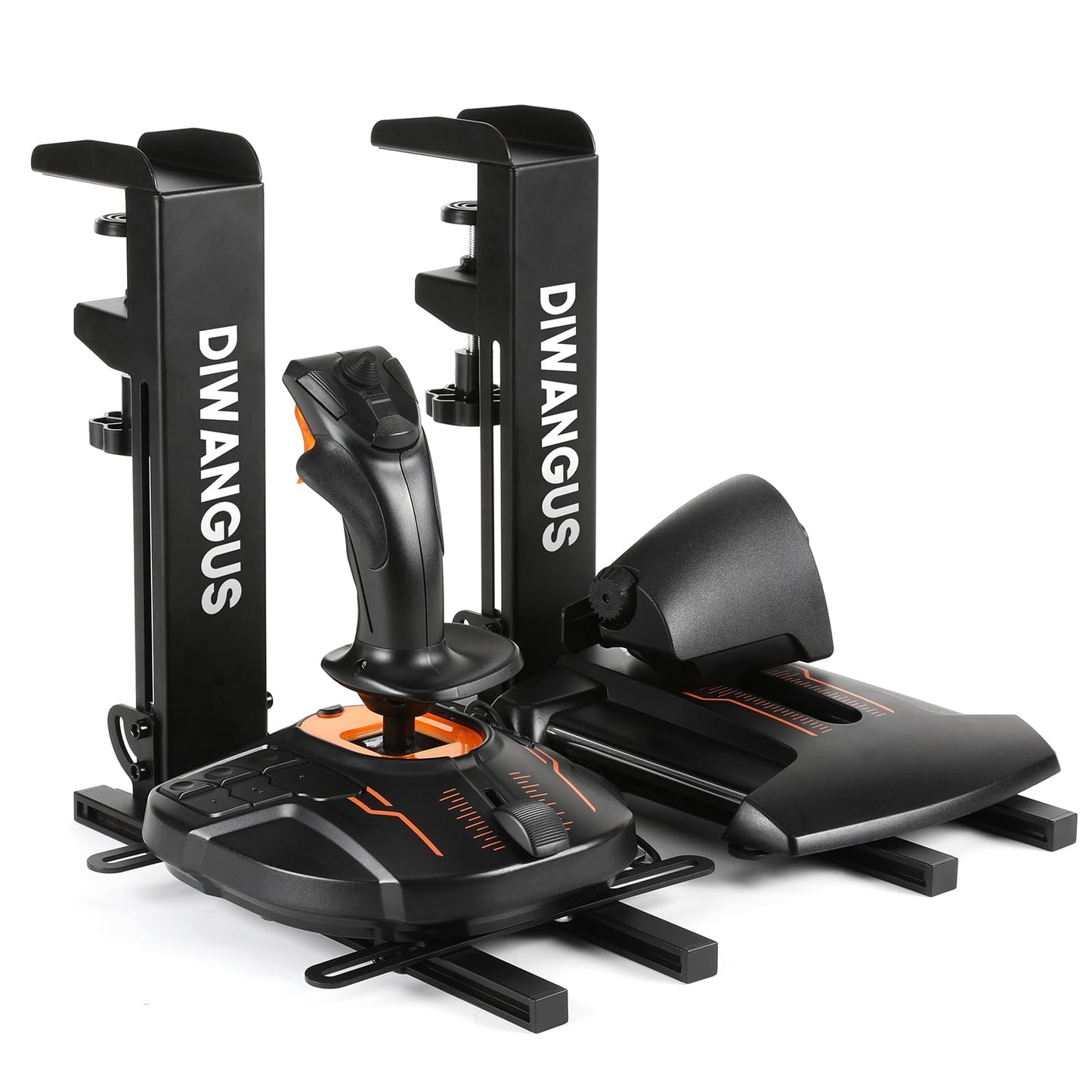 DIWANGUS Hotas Mount Foldable Desk Mount for Flight Joystick Throttle Hotas Joystick Mount for X52/X52 Pro/X56 T16000M/HOTAS Warthog/T Flight One/4/TCA/VKB Gladiator NXT/VPC WARBRD(2PCS)