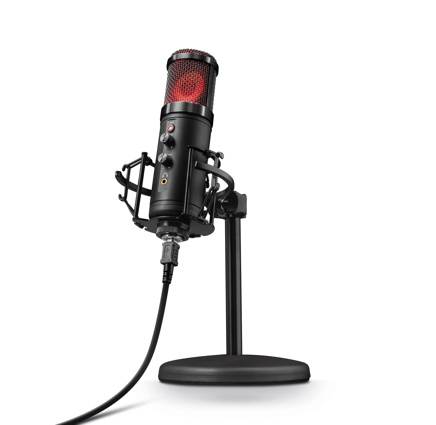 Trust Gaming GXT 256 Exxo USB Streaming Microphone for PC  Laptop and PS4  Black