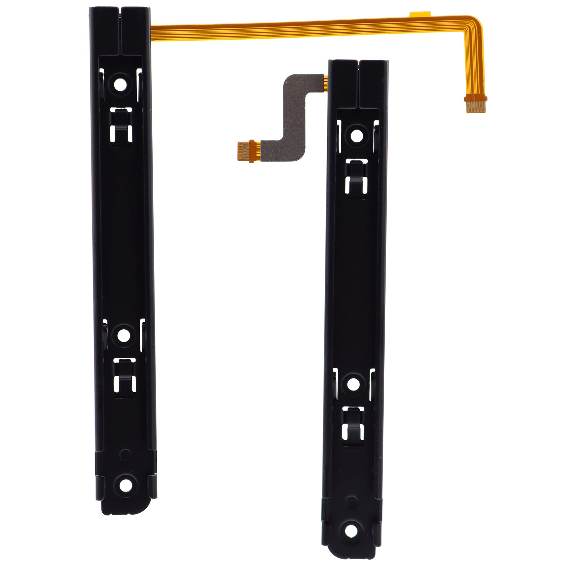 Deal4GO Joy-Con Metal Slider Rails Replacement for Nintendo Switch OLED - Left & Right Rail Set, Black, Model HEG-JCR-01