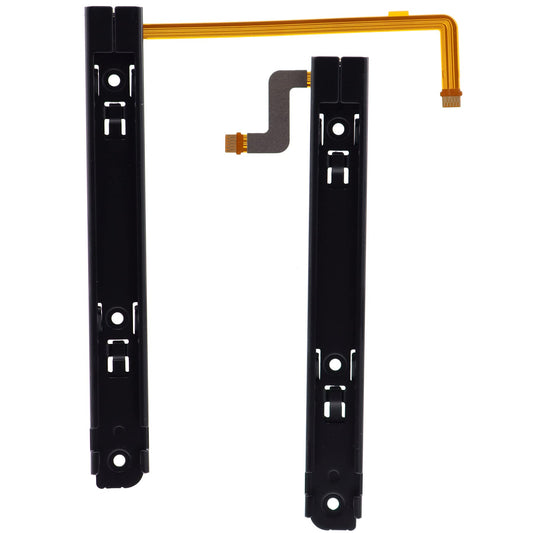 Deal4GO Joy-Con Metal Slider Rails Replacement for Nintendo Switch OLED - Left & Right Rail Set, Black, Model HEG-JCR-01