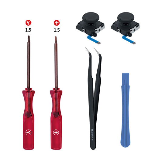 Mcbazel Joycon Joystick Replacement for Nintendo Switch  Switch OLED  Switch Lite(NOT for Switch 2) - 3D Replacement Joystick Analog Thumb Stick with +&Y-Screwdriver  Pry Tool  Tweezer Kit