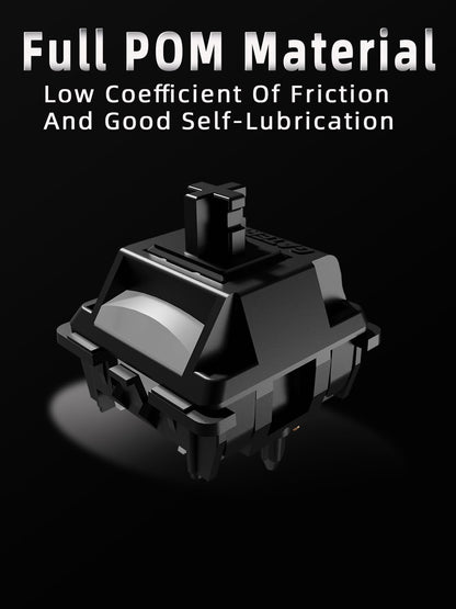 Mciepny Gateron Ghost Linear Keyboard Switches, 5-Pin 50gf, Pre-Lubed, Full POM, 45Pcs, Gaming Keyboard, Ghost Color