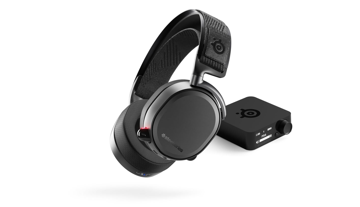 SteelSeries Arctis Pro Wireless Gaming Headset - High Fidelity 2.4 GHz Wireless - Mixable Bluetooth - Non-Stop Dual Battery - OLED Base Station - AI Noise Canceling Mic - PC  PS5  PS4  Mobile - Black