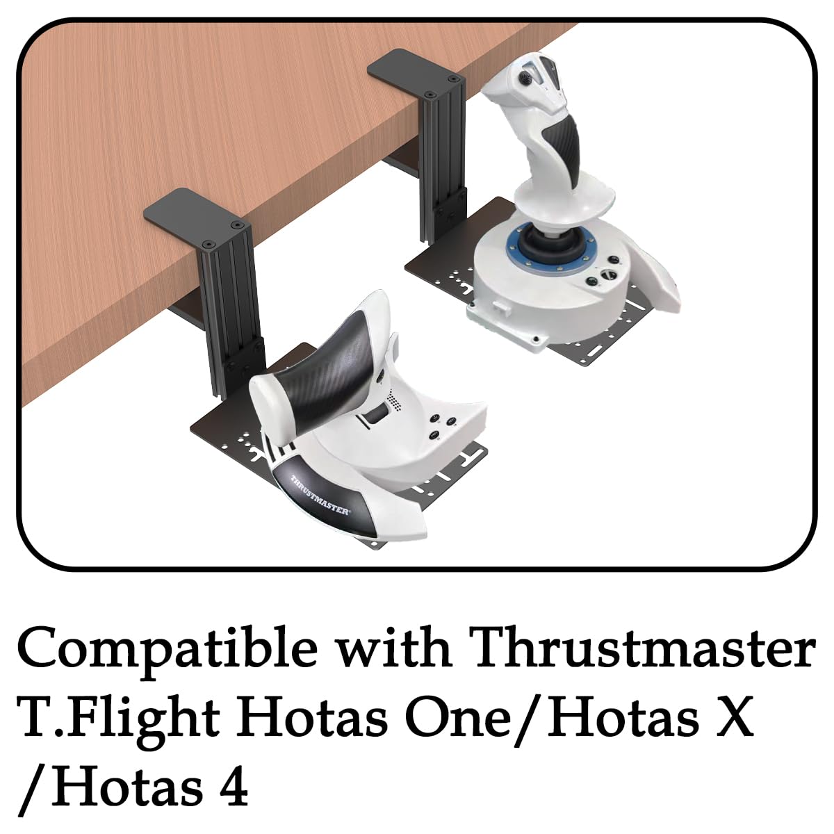BUJ Universal Desk Mount for Logitech & Thrustmaster Flight Sticks - Black
