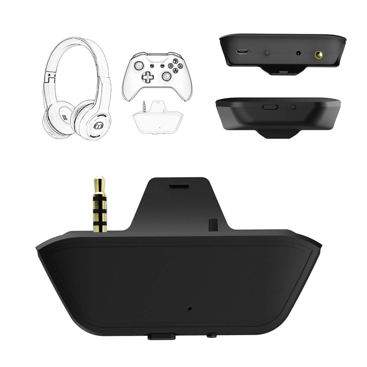 Uberwith Bluetooth Transmitter Dongle for Xbox Controllers - Stereo Audio Adapter Compatible with Wireless Headphones, Speakers,