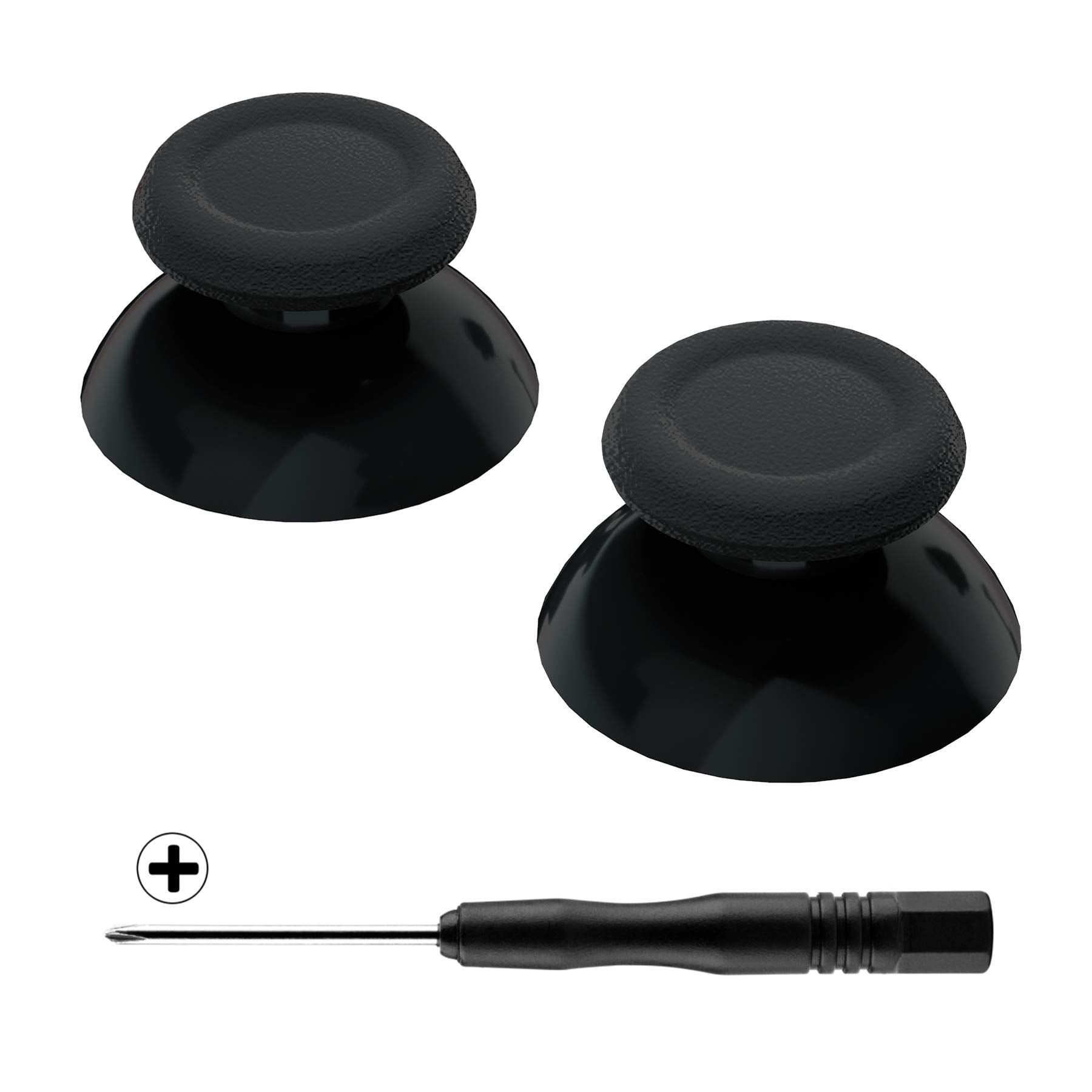 eXtremeRate Black Replacement 3D Joystick Thumb Sticks for PS5 Controller  Analog Thumbstick with Screwdriver for PS4 Slim Pro Controller